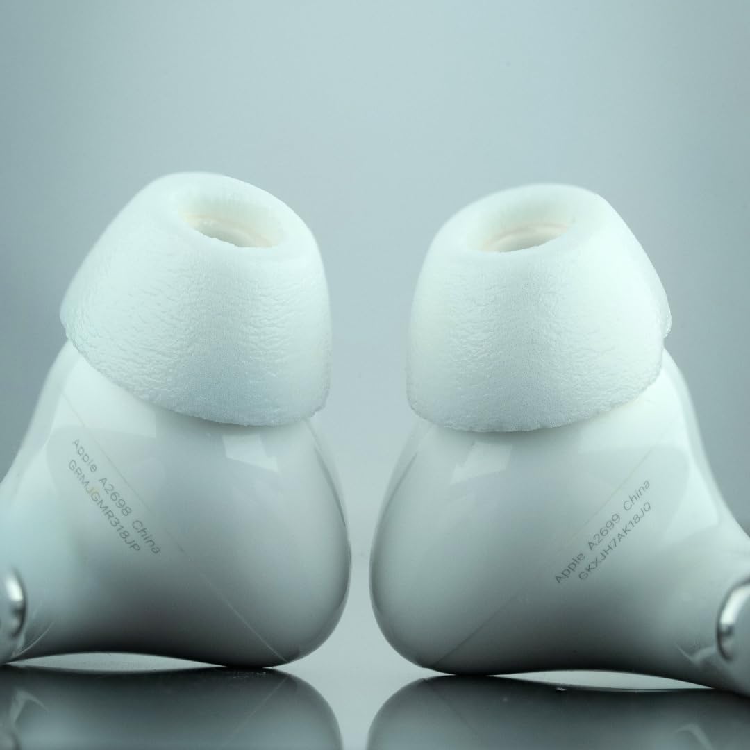 Comply TrueGrip MAX | Premium Memory Foam Replacement Earbud Tips for Apple AirPods Pro 1 & 2 | Long Lasting Comfort, Extreme Durability, Secure Fit, Superior Noise Isolation| White (Small) (1 Pair)
