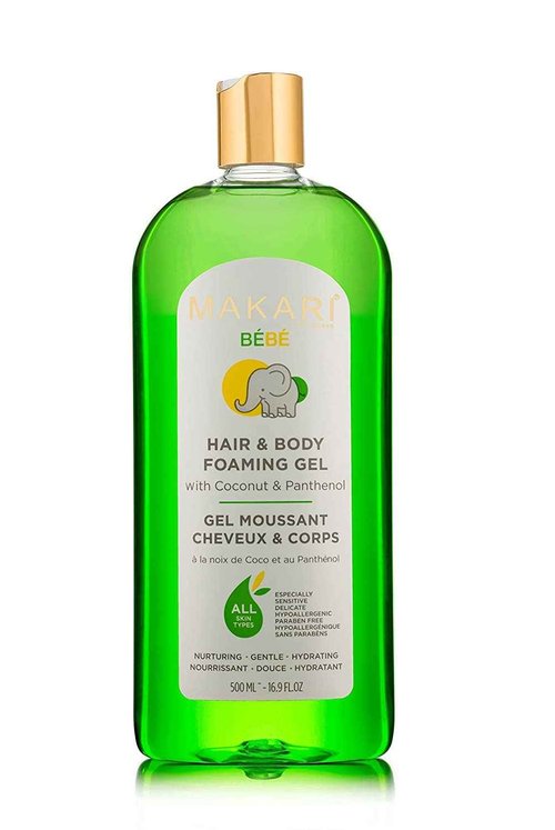 MAKARI Bebe 3 Piece Shower Gift Set - Foaming Gel, Cleansing Milk & Oil, Gentle, Nourishing & Calming Bath Routine for Newborn and Up, Hypoallergenic & Paraben-Free Baby Care Products