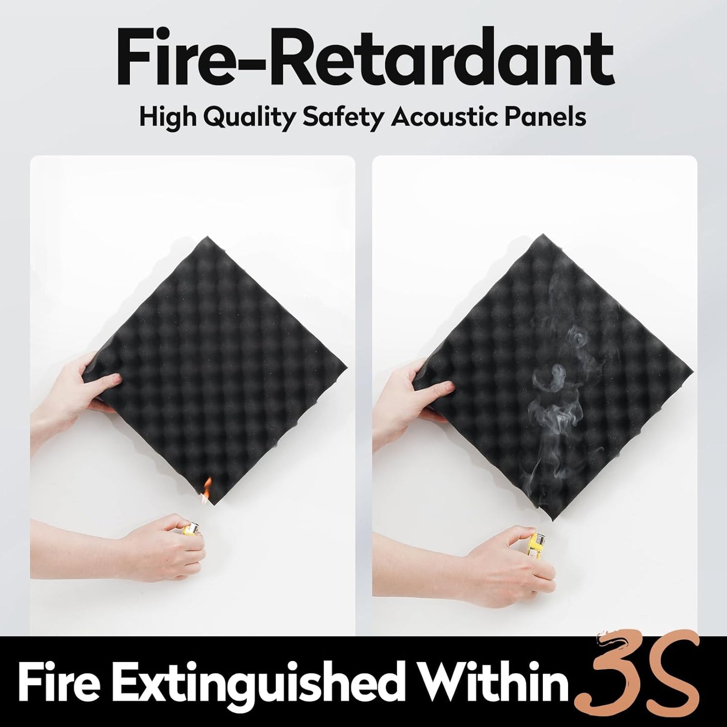 24 Pack Acoustic Panels, 12x12x1.2 Inches Egg Crate Acoustic Foam Panels, Sound Proof Foam Panels Noise Reducing for Walls and Ceiling, Acoustic Foam Panels Sound Absorbing, Soundproof Wall Panels