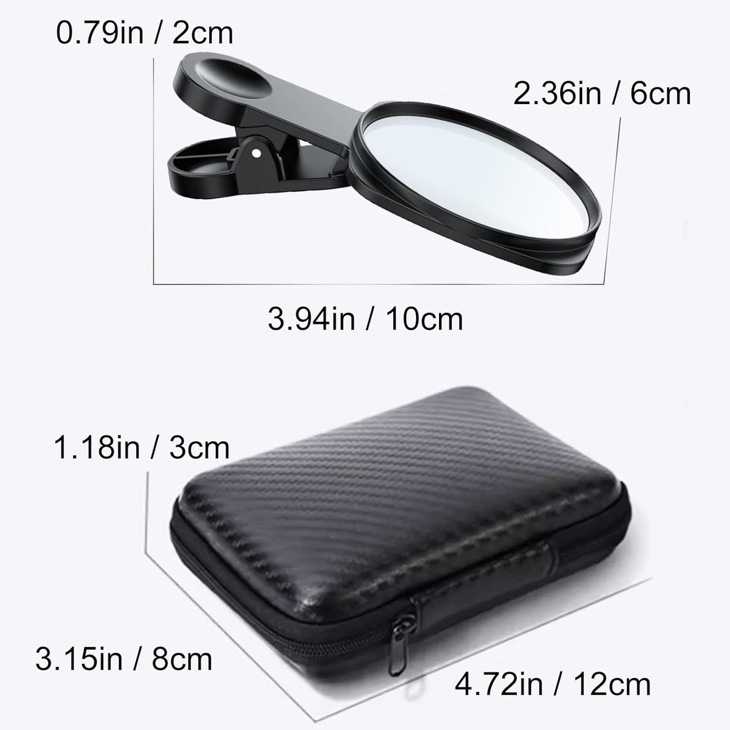 WOWNOVA Clip Selfie Mirror for Phone Back Camera - Live Streaming, Vlogging, HD Reflective Clip Compatible With iPhone Rear Camera, 2.36"