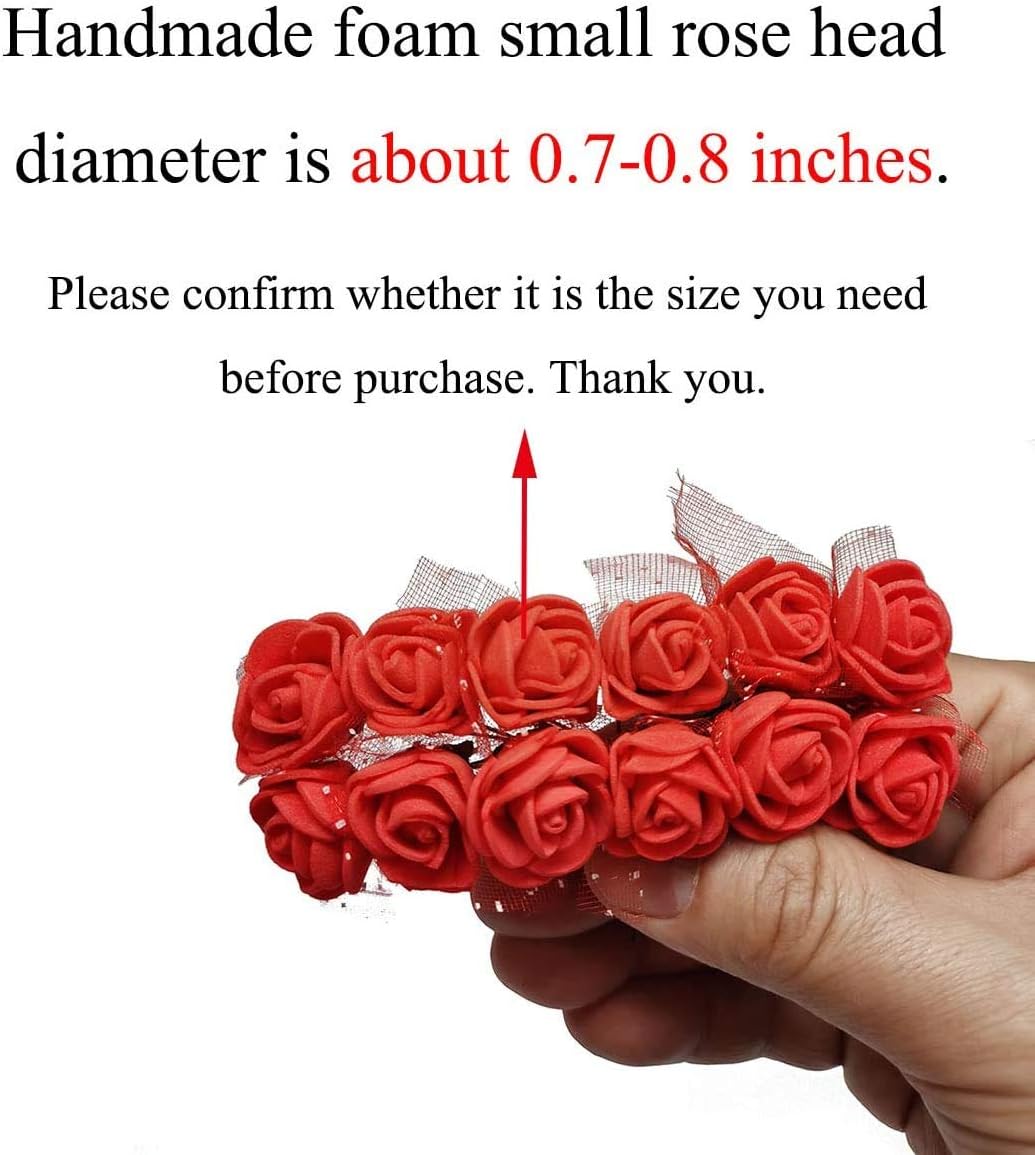 Foam Rose Fake Flowers for Crafts 144 pcs 2 cm Mini Wreaths Artificial Flower Bouquet Multicolor Rose Flower Wedding Scrapbooking Decoration Rose Fake Flower(Mint Green)