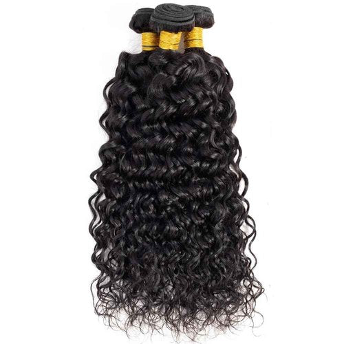 Water Wave Bundles Human Hair 30 32 34 Inch Wet And Wavy Human Hair Bundles Brazilian Virgin Remy Hair Extensions Double Weft Healthy And Soft 3Pcs/Set Deals