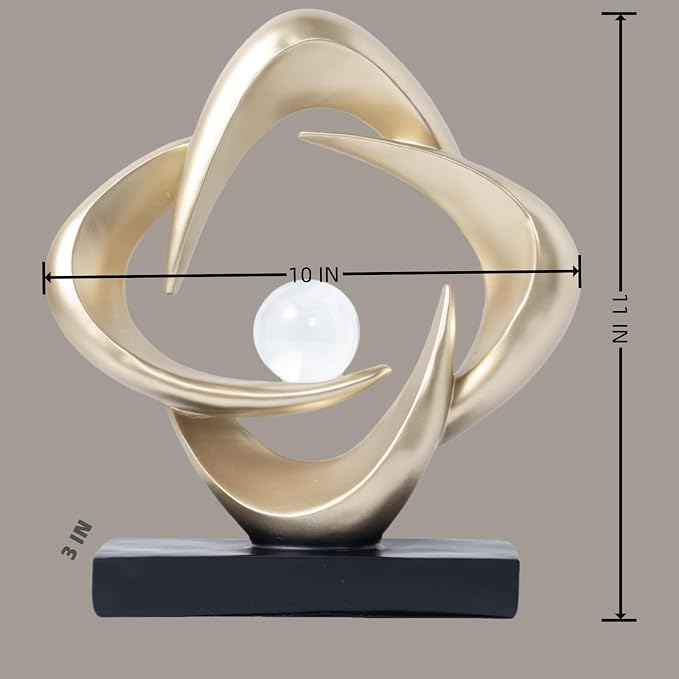 Modern Home Decor Abstract Decorative Sculpture Decorations for Living Room Dining Room Office, Resin Art Statues Coffee Table Bookshelf Decor Accents (Gold)