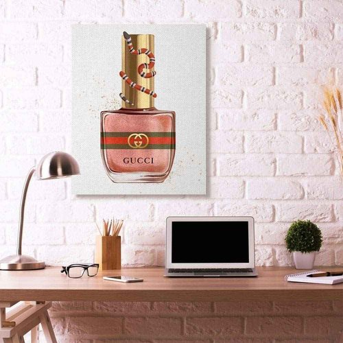 Stupell Industries Makeup Pink Nail Polish Fashion Design Canvas Wall Art, Multi-Color