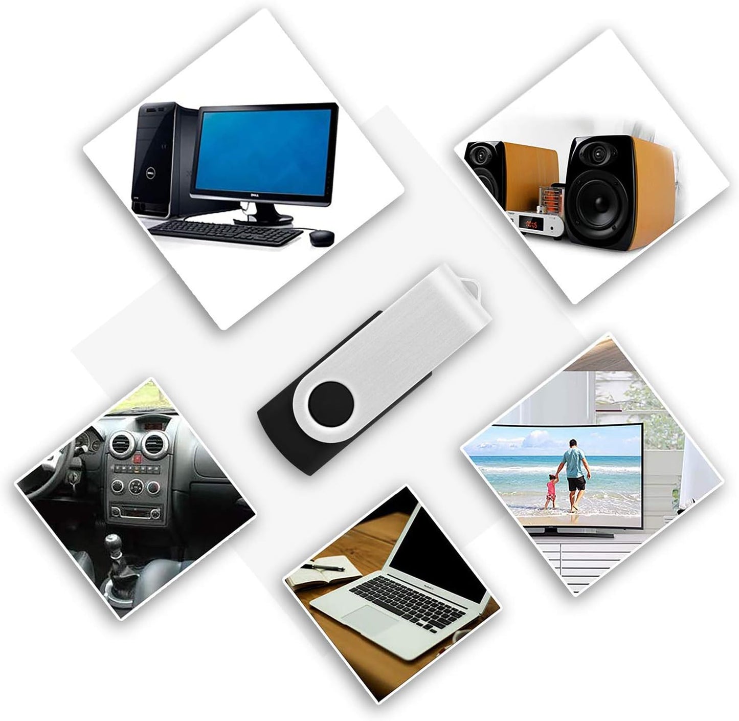 KOOTION 20pcs 8GB USB Flash Drive 8 GB Flash Drives Thumb Drive Memory Stick Swivel Jump Drive, Black