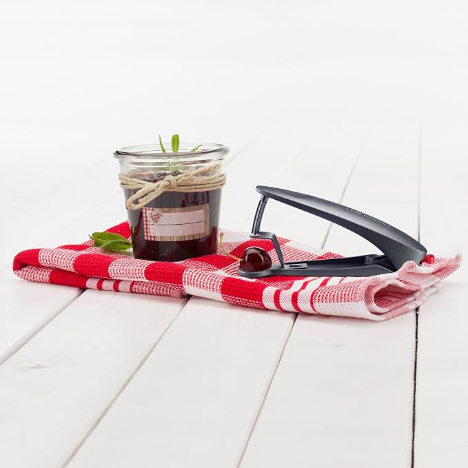Westmark Cherry Pitter Tool “Kerni” Black Edition – Award-Winning Cherry Stoner, Heavy-Duty Aluminum Cherry Pit Remover, Ergonomic Seed Remover for Fresh Cherries, Dishwasher Safe, Special Coating
