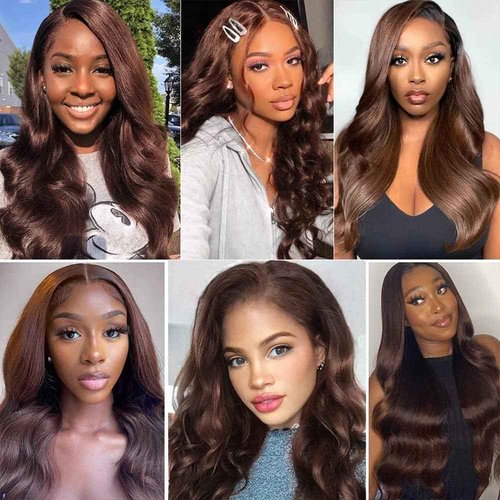 Condescension Brazilian Human Hair Bundles 26 28 30 Inch Body Wave 3 Bundles Human Hair 100% Unprocessed Remy Brazilian Virgin Weave Hair Chocolate Brown 4 for Women