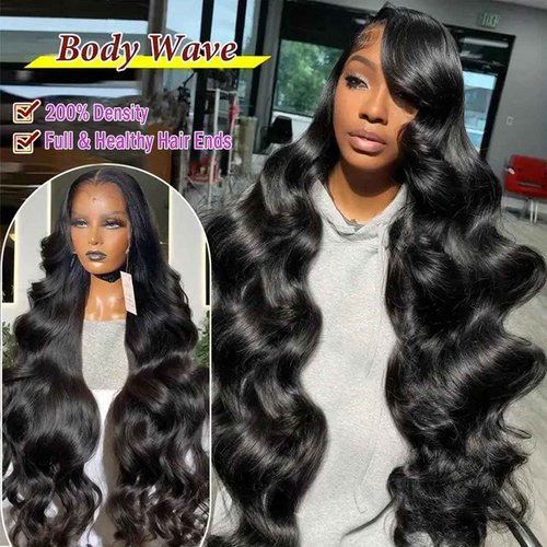 Body Wave Lace Front Wigs Human Hair 200% Density Glueless HD Transparent 13×4 Lace Frontal Wigs Human Hair Brazilian Virgin Wig for Black Women Pre Plucked