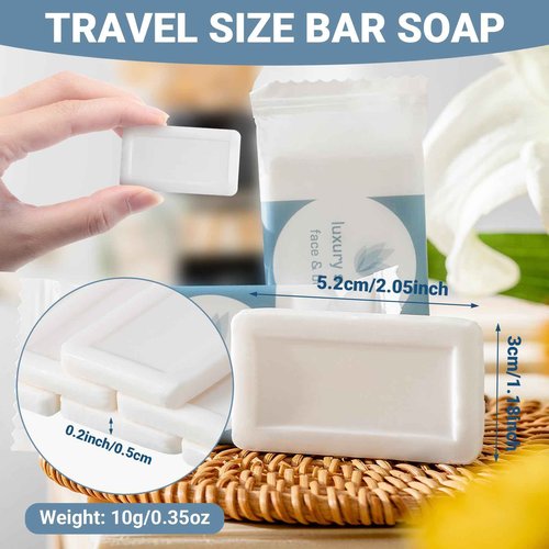 Kacctyen 800 Pcs 0.35oz Mini Bar Soap Bulk Individually Wrapped Bulk Hand Hotel Soap Bars Travel Size Toiletries for Vacation Hospitality Guest Bathroom Rentals