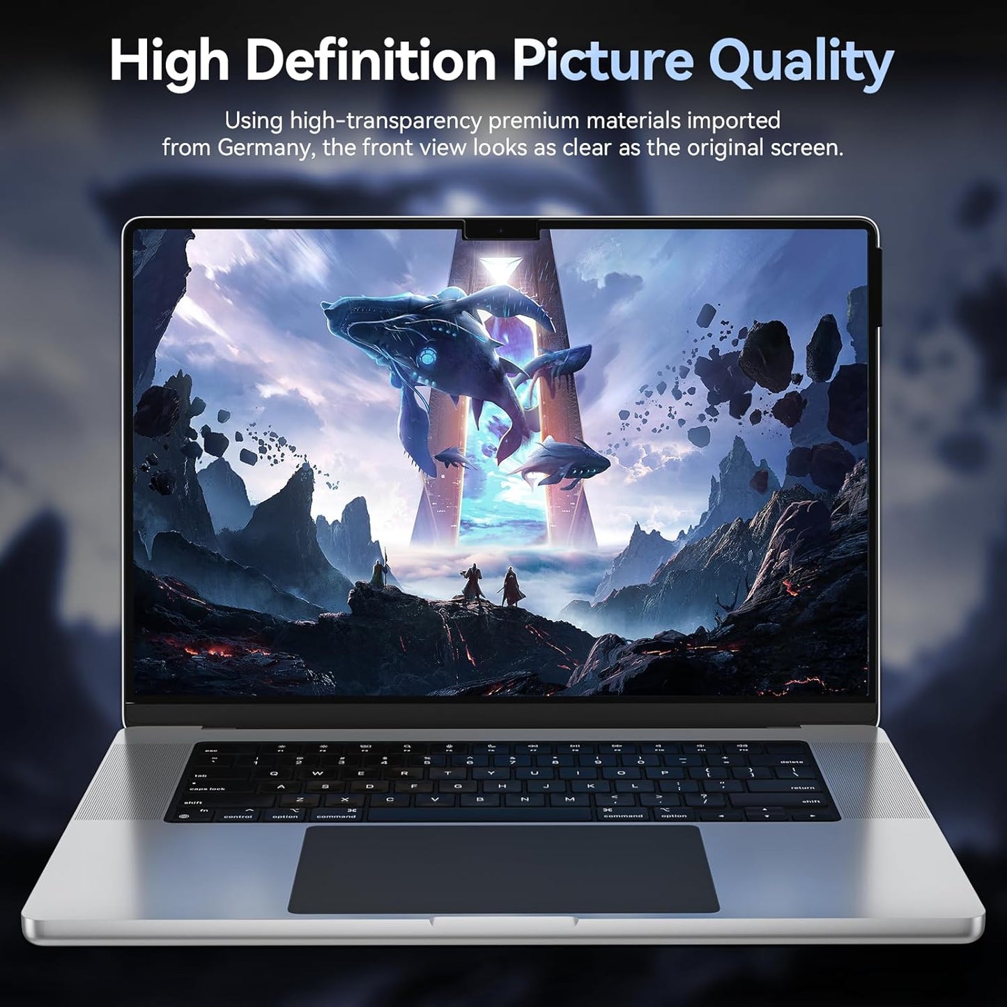 Privacy Screen Protector for MacBook Pro 16 Inch (2021-2024, M1, M2, M3), Easy On/Off Removable Anti Spy Blue Light Glare Shield Laptop Privacy Filter for Apple Mac Pro 16.2 in (A2991/A2485/A2780)