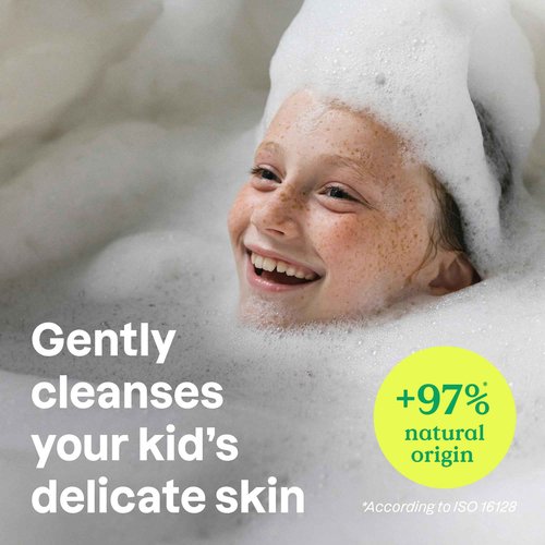 ATTITUDE Bubble Wash for Kids, EWG Verified Bubble Bath, Hair Shampoo and Body Soap, Dermatologically Tested, Plant- and Mineral-Based, Vegan, Vanilla & Pear, 16 Fl Oz (Pack of 6)