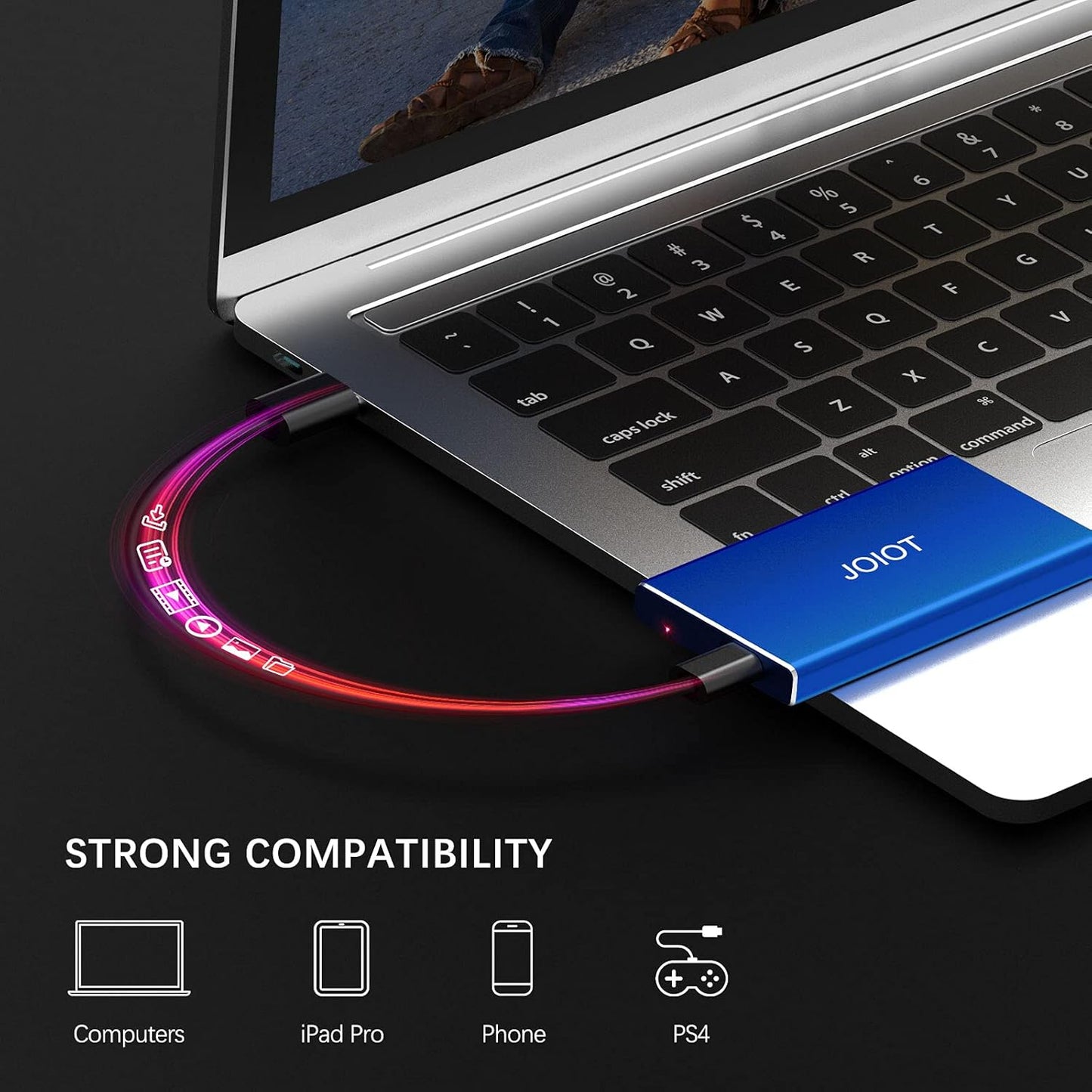 Mini Portable SSD 500GB External Solid State Drive - Up to 540MB/s, USB 3.1 Gen 2 Ultra-Slim External SSD, Blue