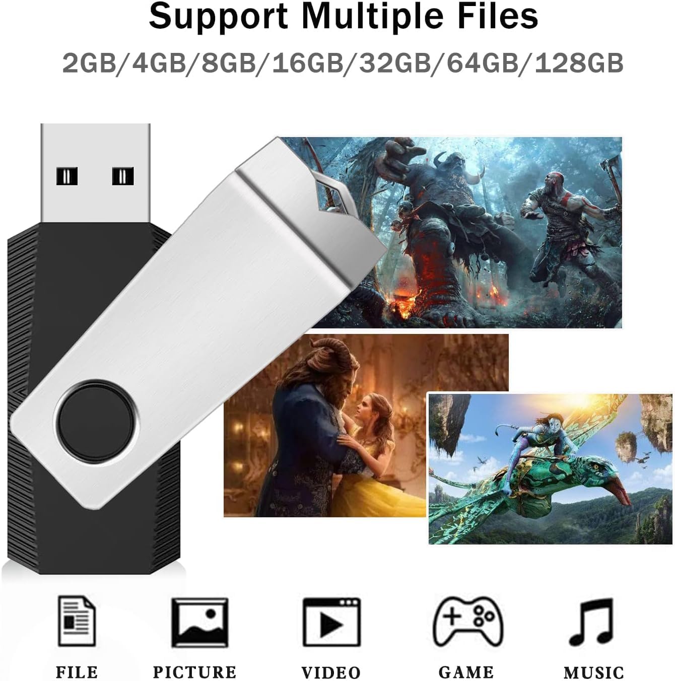 (Not 128GB) 128MB USB 20 Pack, Wooolken USB 2.0 Flash Drive Memory Stick Thumb Drive Jump Drive USB Stick for Data Storage and Backup (Mixed Colors)