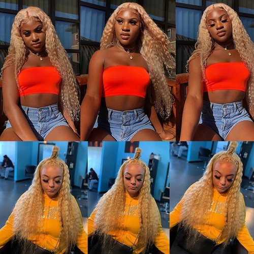 613 Human Hair Bundles P27/613 Water Wave Bundles Blonde Wet and Wavy Bundle 18 20 22 inch #27 and 613 Color