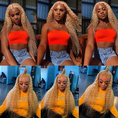 28 28 28 inch 613 Human Hair Bundles Blonde Deep Wave Bundles P27/613 Human Hair Bundle 27 Mixed With 613 Color