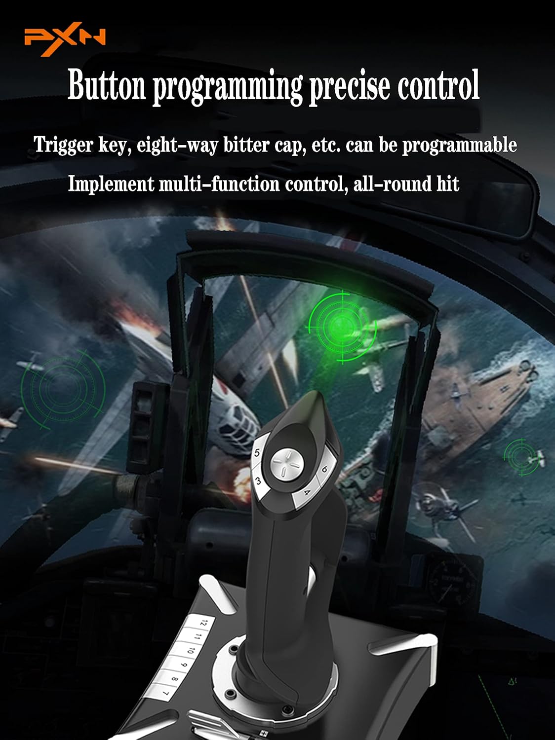 PXN-2119Pro Flight simulator controls Flight Stick with Vibration for xbox one/P4/pc Windows 7/8/10 (P4/xbox one need Original handle guide)(Not Support Mac Systems PS3/ PS5/xp/vista)