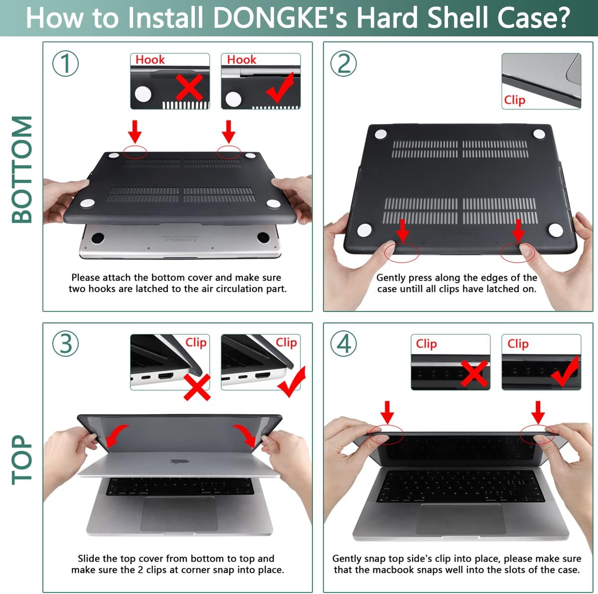 DONGKE for M4 MacBook Pro 16 Inch Case 2024 2023 2021 A3403 A3186 M3 A2991 M2 A2780 M1 A2485 Pro/Max Chip, Plastic Hard Shell Case & Keyboard Cover for Mac Pro 16 with Touch ID, Right & Left Brain