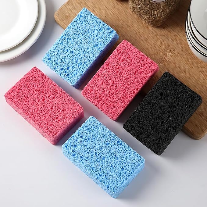 6 - Pack Non-Scratch Scrub Sponges - Sponges for Dishes and Washing Dishes, Cleaning Sponges for Kitchen Home Office, Magical 3D DIY Art and Craft Suppliers(Mixed)