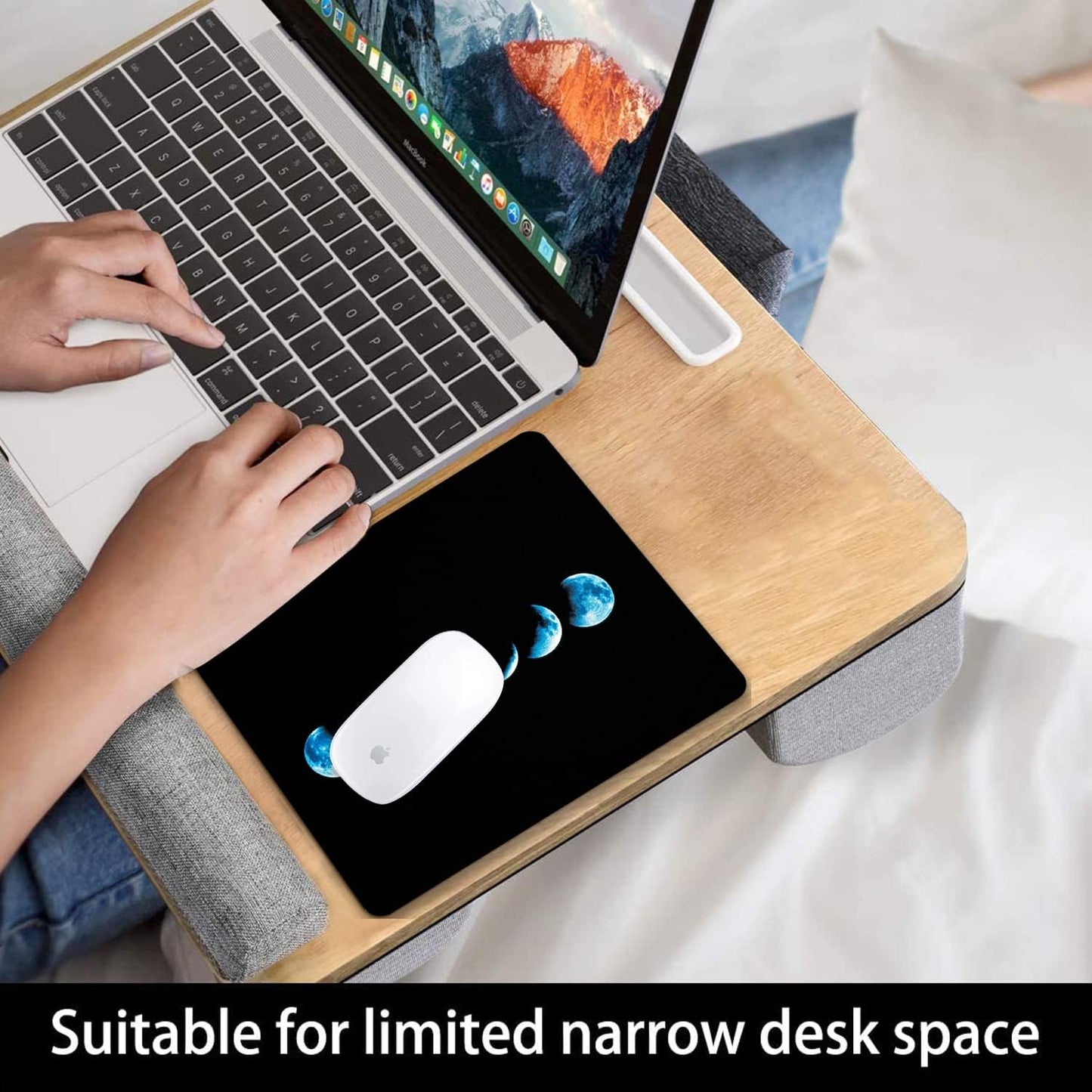Starry Moon Mouse Pad Personalized Moon Phase Design Computer Laptop Non-Slip Rubber Mousepad 9.5x7.9 Inch