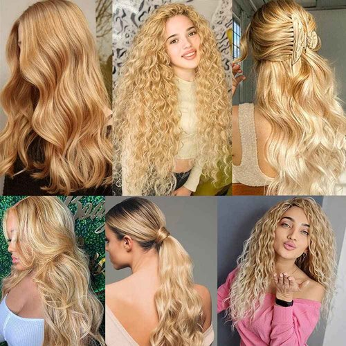 26 28 30 inch Blonde Bundles Human Hair #613 Kinky Curly Bundles P27/613 Human Hair Bundle Highlight Curly Wave Bundle