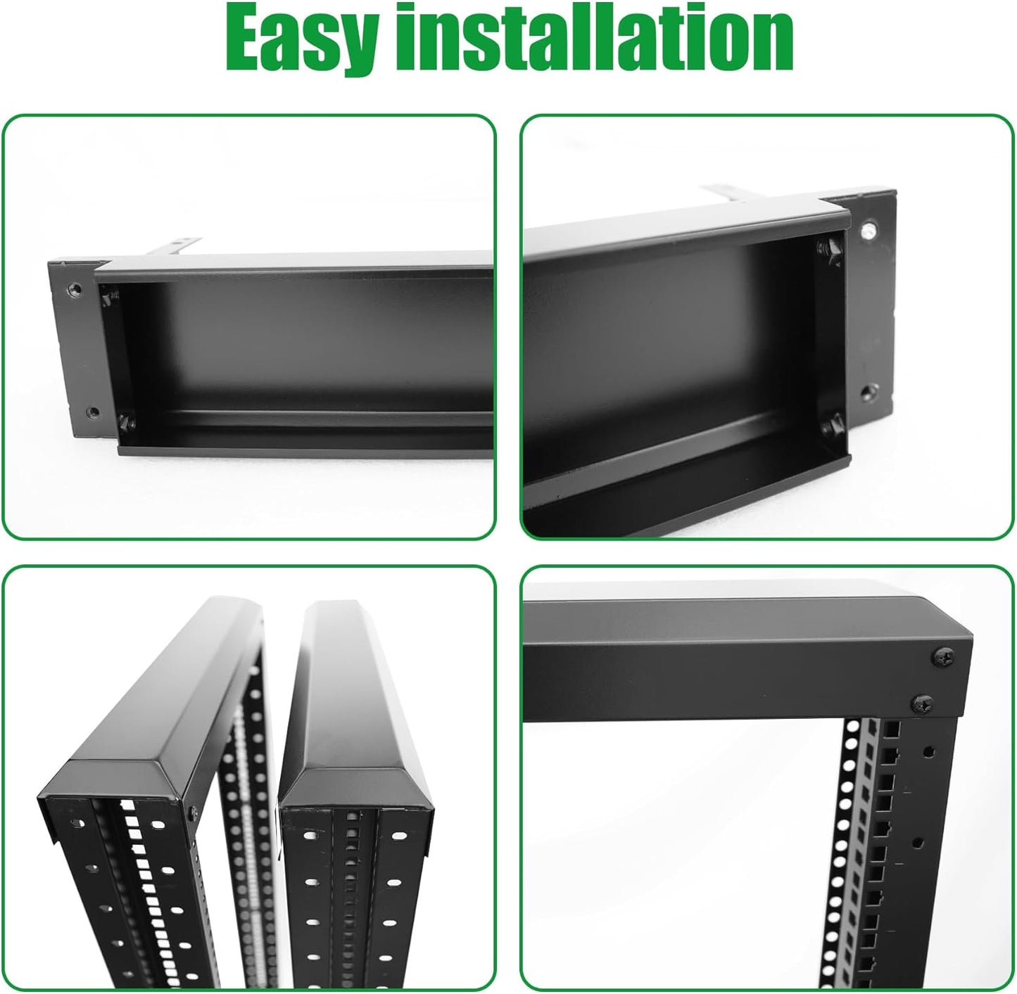 42U Server Rack/4-Post 19in Network Rack/Open Frame Rack with Wheels, Heavy-Duty Frame Cabinet/Adjustable Depth 29.75-27.75in GLOBALRACK,(4POST-1000-42U)