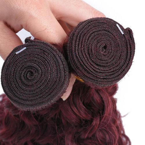 Giginger Bundles Human Hair Burgundy 99J Deep Wave Human Hair Bundles 18 20 22 inch Wine Red Unprocessed Quick Weave Soft Sewn In Hair Extensions for Black Women