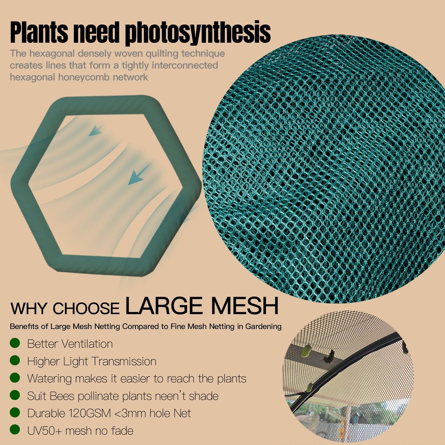Poray Large Tunnel 8.2'x4' Plant Netting Cover, 6FT Tall Crop Cage Tomato Netting,Pest Guard Cover for Vegetables &Fruits,Durable Gardening Net for Plant and Animal