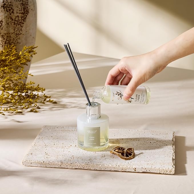 Airkeep Reed Diffuser Oil Refill/Clean Cotton/3.38oz(100ml/1 Pack/Scented Oil Refill for Reed Diffuser Home Fragrance for Bedroom, Bathroom Office Home Decor