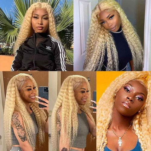 Habiliana Bundles Human Hair 22 24 26 Inch Jerry Curly Wave Blonde 613 Human Hair Bundles 11A Unprocessed Brazilian Virgin Quick Weave Hair Extensions for Black Women