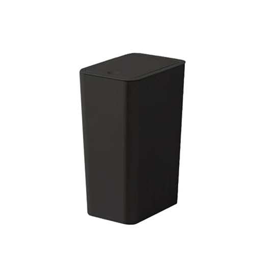 Compact Push-in Trash Can with Lid for Bathrooms, Kitchens, Living Rooms, Offices, Etc., Trash Can with Pop-Up Lid, 10 Liter/2.6 Gallon Slimline (Black)