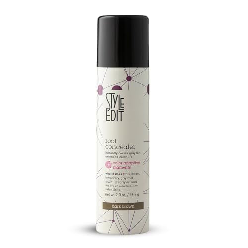 Style Edit Root Concealer Touch Up Spray | Instantly Covers Grey Roots | Professional Salon Quality Cover Up Hair Products for Women |Dark Brown 2 Ounce (Pack of 1)
