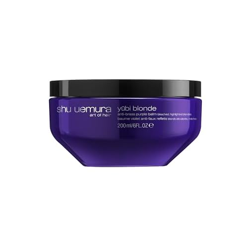 shu uemura art of hair Yubi Blonde Anti-Brass Purple Mask - Neutralizes Brassy Tones, Moisturizes and Smooths, For Color-Treated Blonde and Silver Hair, 6 Fl Oz