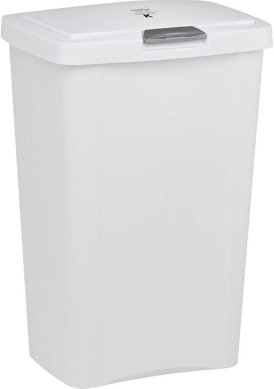 STERILITE 10458004 Touch Can, White, 13 Gallon