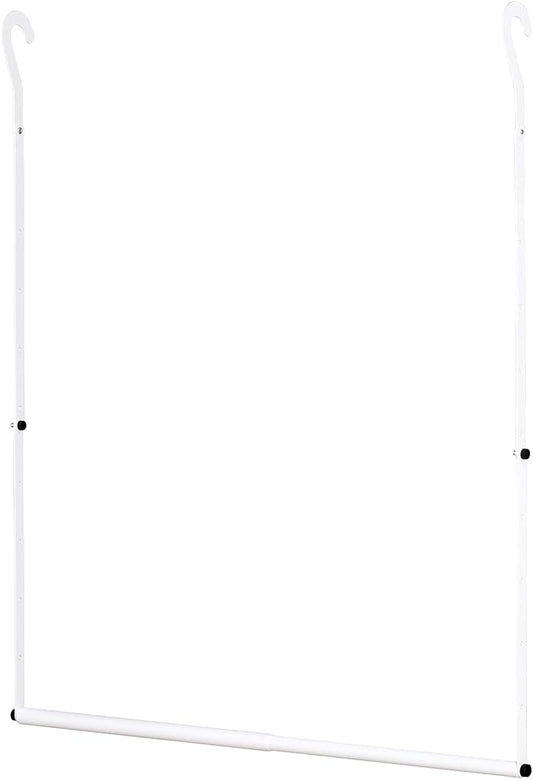 Closet Rod Extenders - White Adjustable Closet Hanging Bar, Width & Height Expandable Clothes Rod, Space-Saving Closet Organizer for Hanging Clothes, Easy Installation, 1 Pack