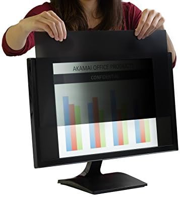 21.5 inch Computer Privacy Screen (16:9) - Black Security Shield - Desktop Monitor Protector - UV & Blue Light Filter by Akamai (21.5 inch Diagonally Measured, Black)