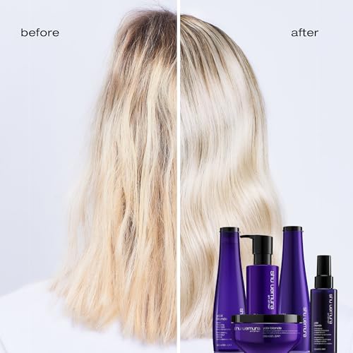 shu uemura art of hair Yubi Blonde Anti-Brass Purple Mask - Neutralizes Brassy Tones, Moisturizes and Smooths, For Color-Treated Blonde and Silver Hair, 6 Fl Oz