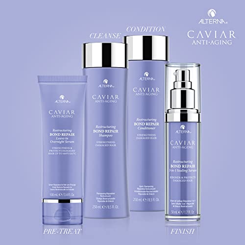 Alterna Caviar Anti-Aging Restructuring Bond Repair Leave-in Overnight Serum, 3.4-Ounce (2-Pack)