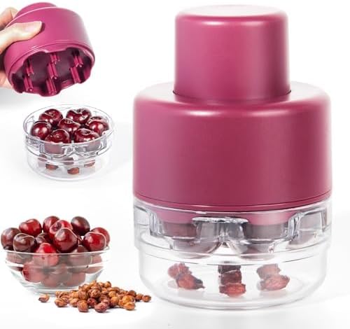 7 in 1 Cherry Pitter Tool for Multiple Cherries Seed Remover Quick and Effortless Removal Suitable for kitchen, Save Time & Space for Making Cherry Jam