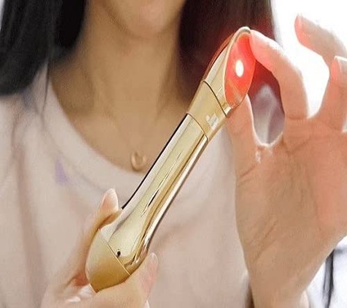 LED-VRANG Korean Skin Care Facial Massager Lifting Wrinkle Care LED Light Therapy Vibration Auto Sensor ON/Off (Gold)