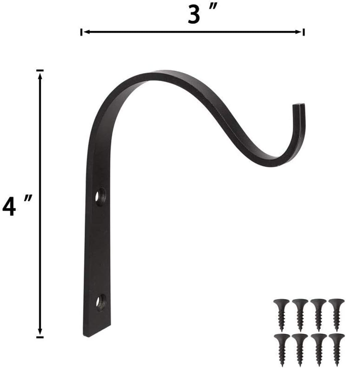 Mkono 10 Pack Iron Wall Hooks for Hanging Plant Lanterns, Plant Hanger Fence Metal Bracket for Bird Feeders, Wind Chimes, Mason Jar Sconces, Light Outdoor Indoor Rustic Home Decor, 3 Inch