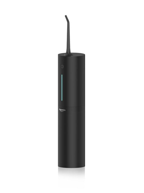 Bigsmile Black Water Flosser Cordless Portable Dental Irrigator Travel Shower Strong Pick Floss IPX7 200ML Must Have for Kids Braces Bridges (Black