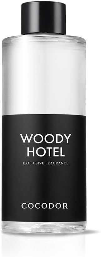 COCODOR Reed Diffuser Oil Refill/Woody Hotel /200ml / 1 Pack/Aromatherapy, Home Fragrance, Scented Oils, Oils for Reed Diffuser, Bathroom Home Decor