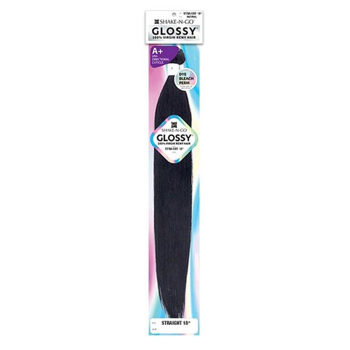 Shake N Go Virgin Remy Hair Weave Glossy Straight 22" (Color : Natural)