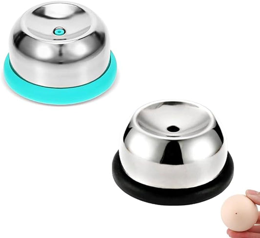 Egg Piercer Set with Stainless Steel Pin, Secret to 1-Second Shell Removal, 2-Pack Egg Hole Puncher Poker with Non-Slip Base, Blue & Green, Perfect for Hard and Soft Boiled Eggs