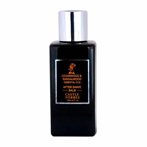 Castle Forbes Cedarwood & Sandalwood Aftershave Balm For Men, 5 fl.oz. | Moisturizing After Shave Lotion w/ Essential Oils | Soothing & Refreshing | Alcohol Free Post Shave Skincare For All Skin Types
