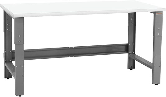 Table & Workbench: 1" Thick Laminate Top, Height Adjustable Bench - 30" D x 48" L x 30" - 36" H - by BenchPro