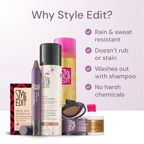 Root Touch Up Spray for Medium Brown Hair by Style Edit | Gray Hair Coverage and Temporary Dye | 0.75 oz Travel Size