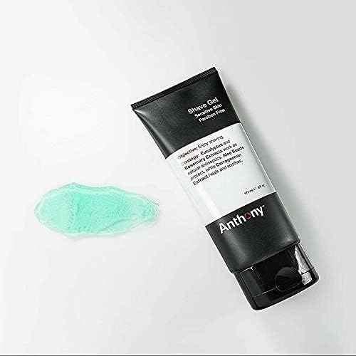 Anthony Shave Gel for Sensitive Skin – Non-Foaming, Soothing Shaving Cream for Men and Women. With Aloe Vera Beads, Eucalyptus, Rosemary and Carrageenan Extract - 6 Fl Oz (3 Pack)