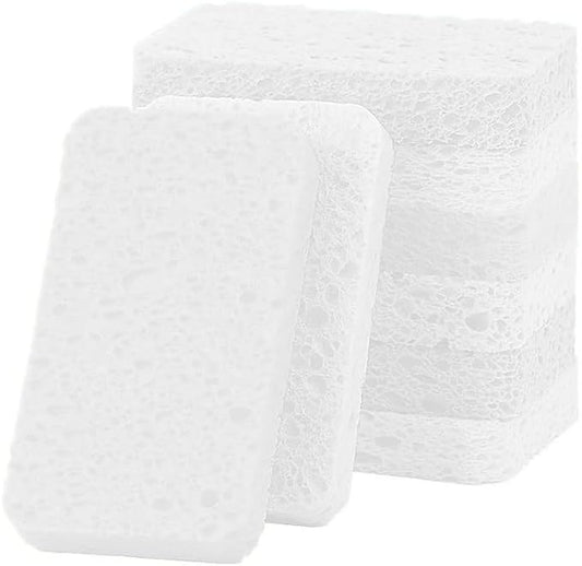 6 - Pack Non-Scratch Scrub Sponges - Sponges for Dishes and Washing Dishes, Cleaning Sponges for Kitchen Home Office, Magical 3D DIY Art and Craft Suppliers（White）