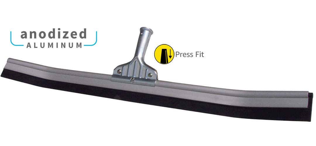 Unger Professional AquaDozer 36” Smooth Surface Curved Floor Squeegee, Flood Cleanup Scrubber for Concrete and Asphalt, Cleaning Tool with Curve Hood to Control and Easily Moves Water and Debris